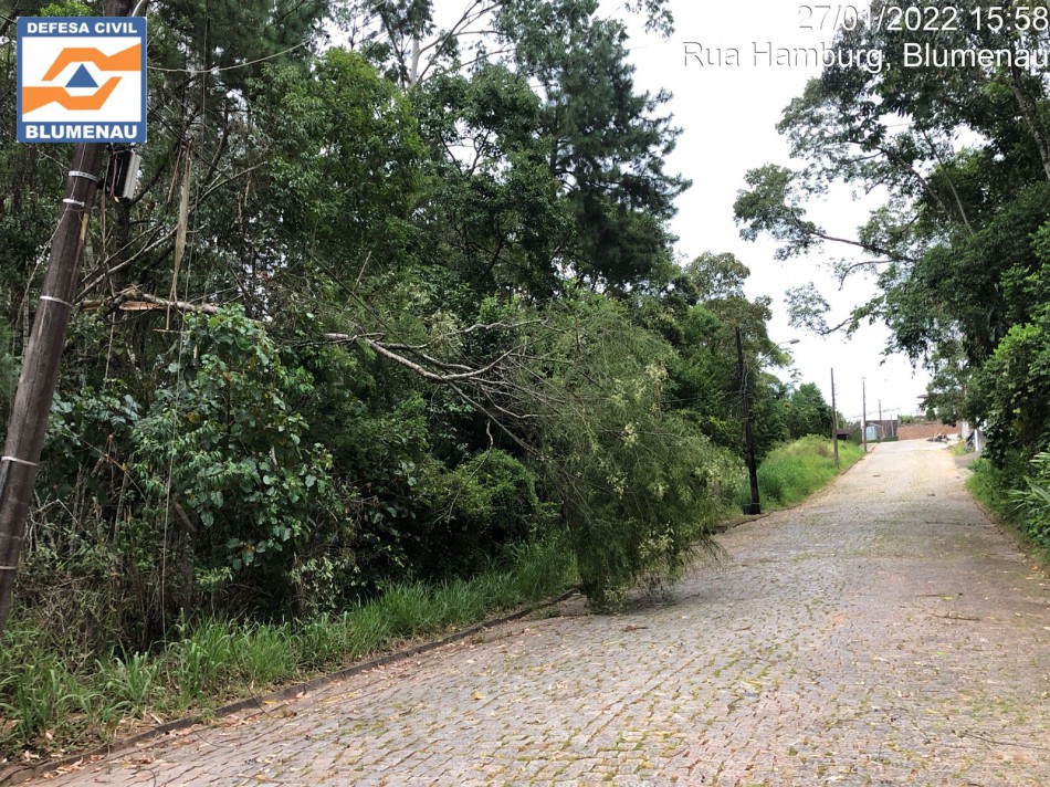 Defesa Civil registra cinco ocorrências após chuva em Blumenau
