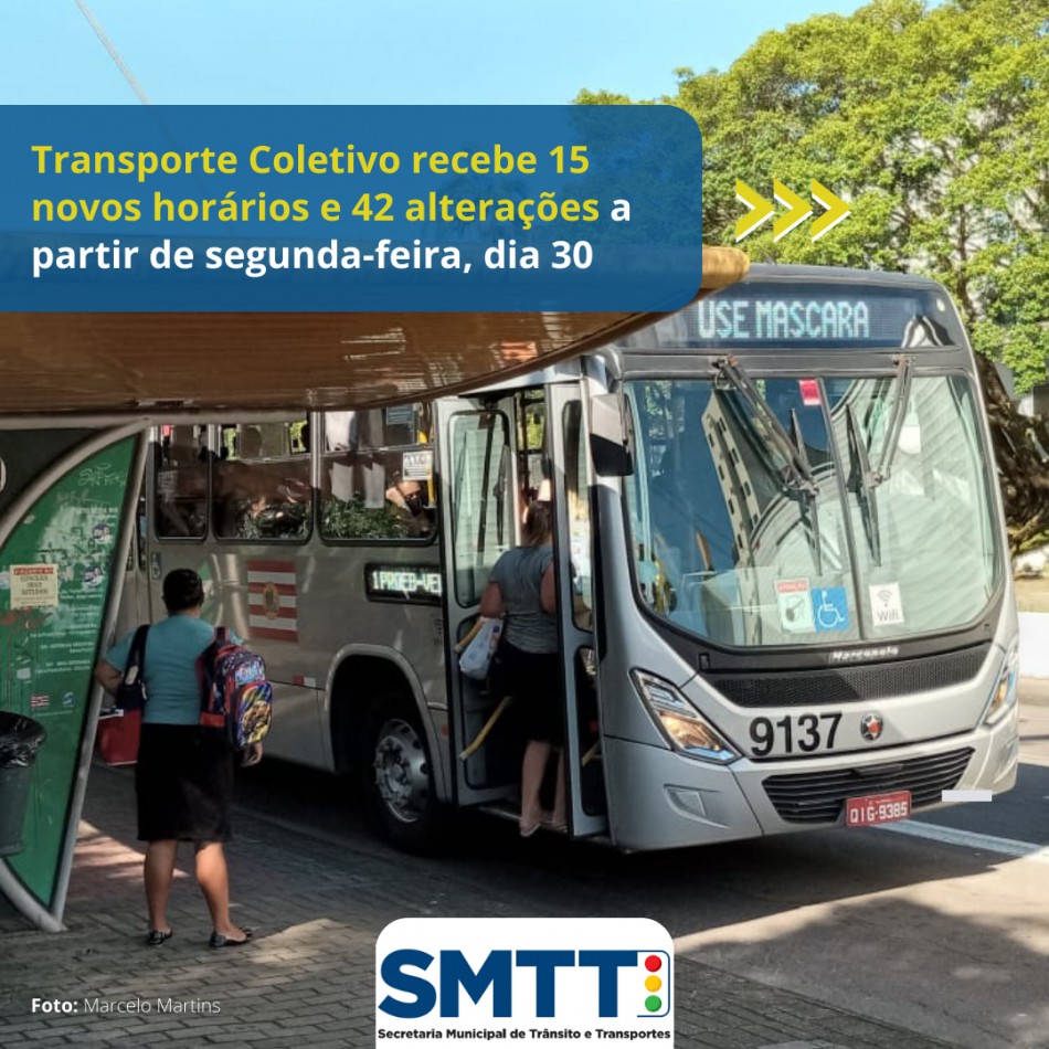 Transporte Coletivo recebe 15 novos horários e 42 alterações a partir de segunda (30)