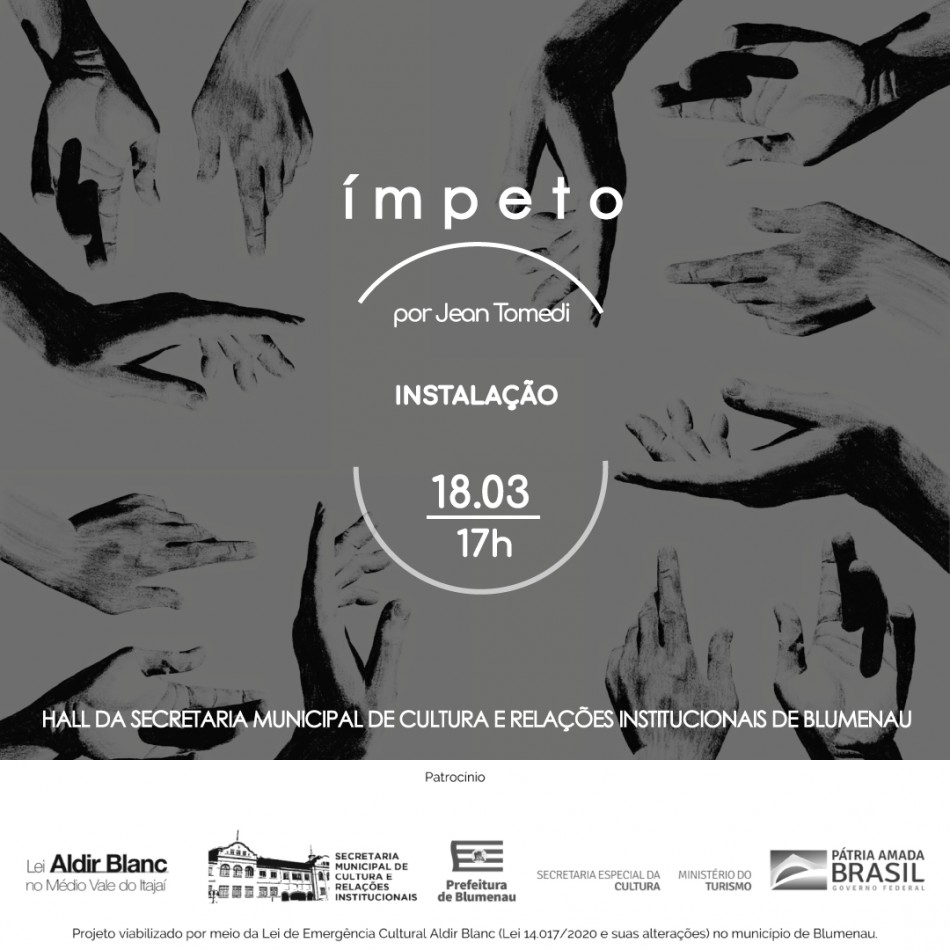 Jean Tomedi expõe obra de 2 metros de altura em Blumenau