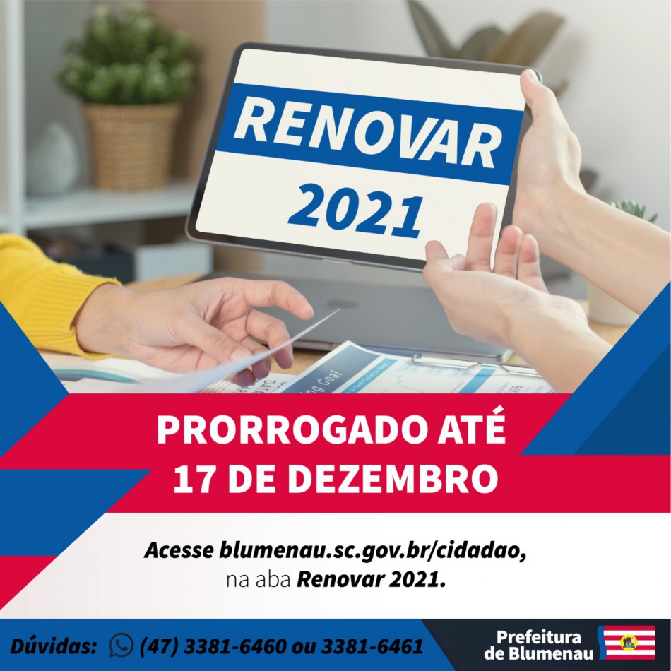 Renovar será prorrogado até 17 de dezembro