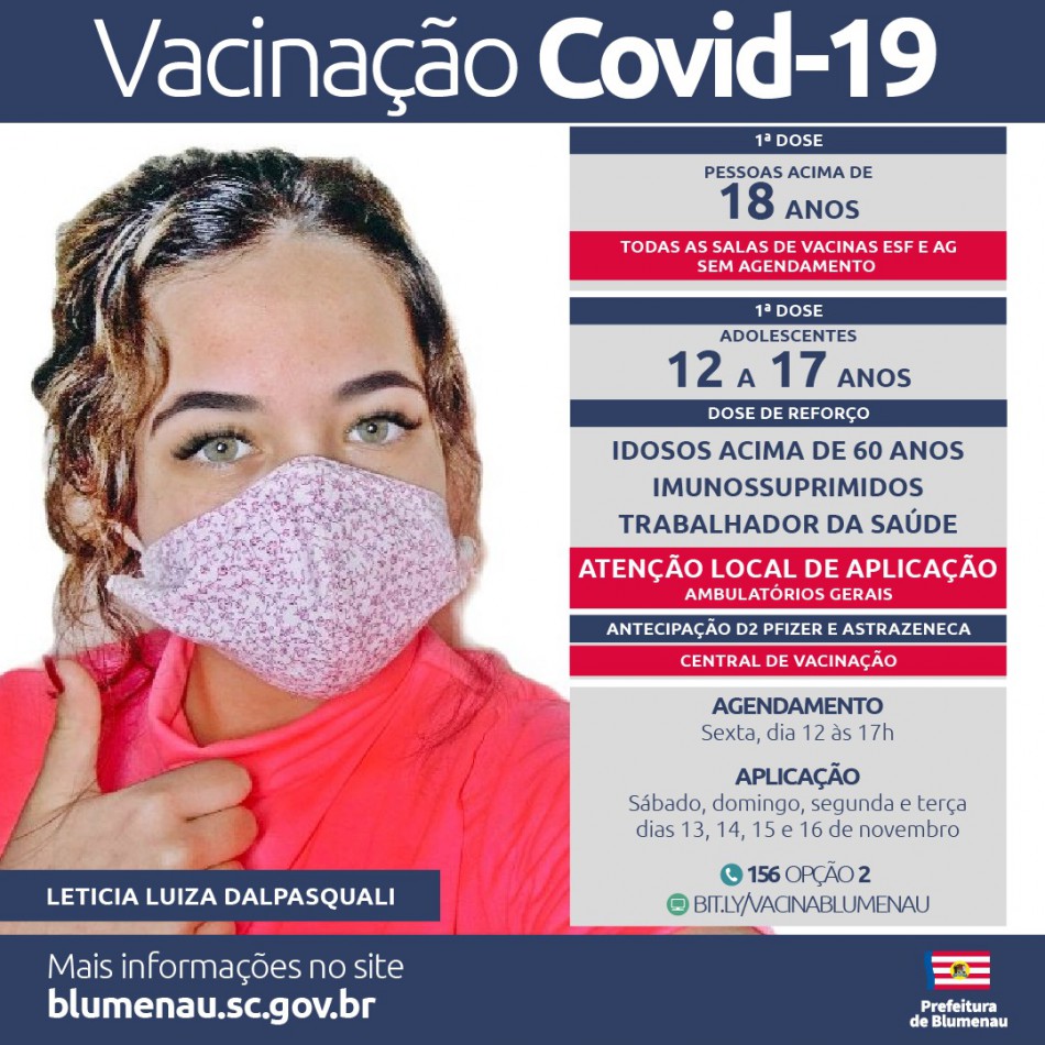 Blumenau reabre agendamento da vacina contra a Covid-19 para vários grupos
