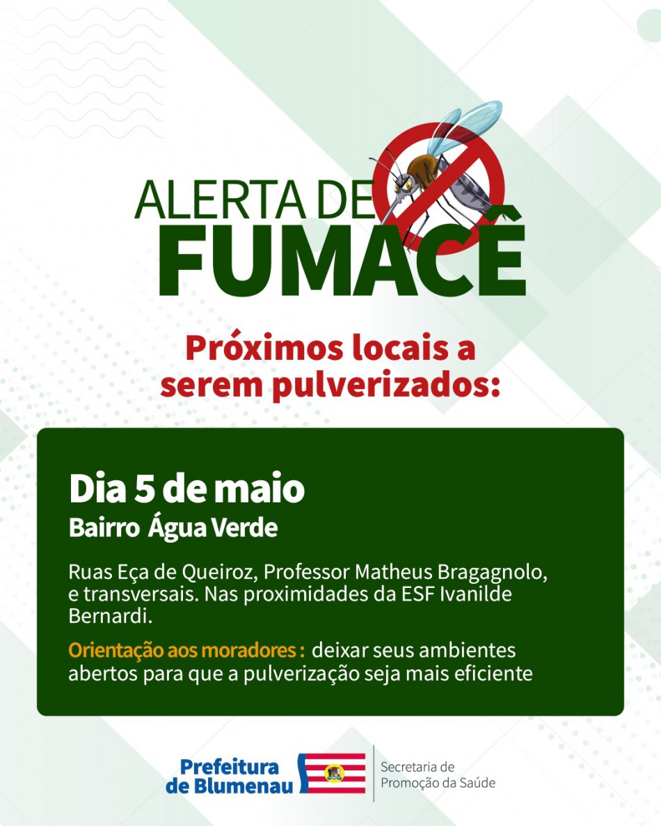 Combate à Dengue: alerta de fumacê