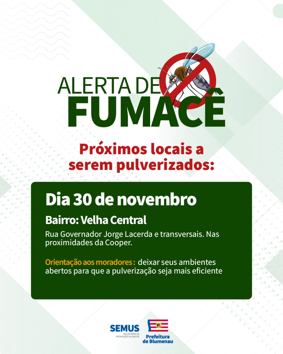 Combate à dengue: alerta de fumacê
