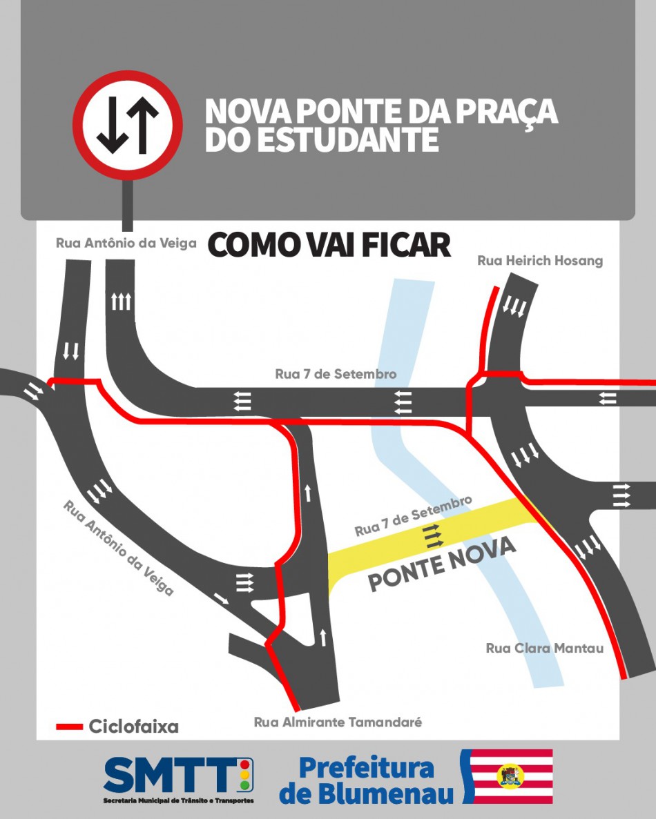 Mudanças viárias na região da Praça dos Estudantes iniciam neste domingo