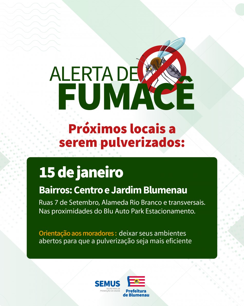 Combate à dengue: alerta de fumacê