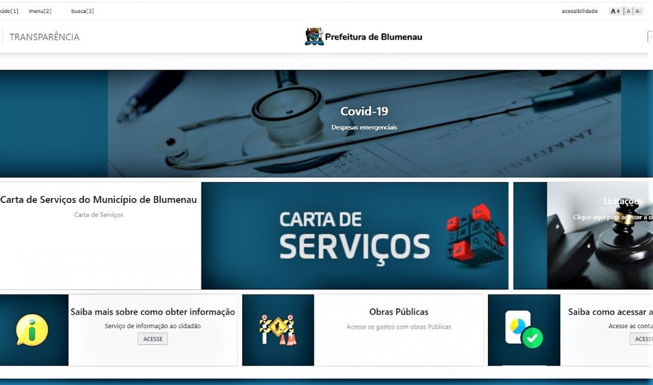 Portal de Transparência da Prefeitura de Blumenau mantém selo ouro em estudo dos Tribunais de Contas