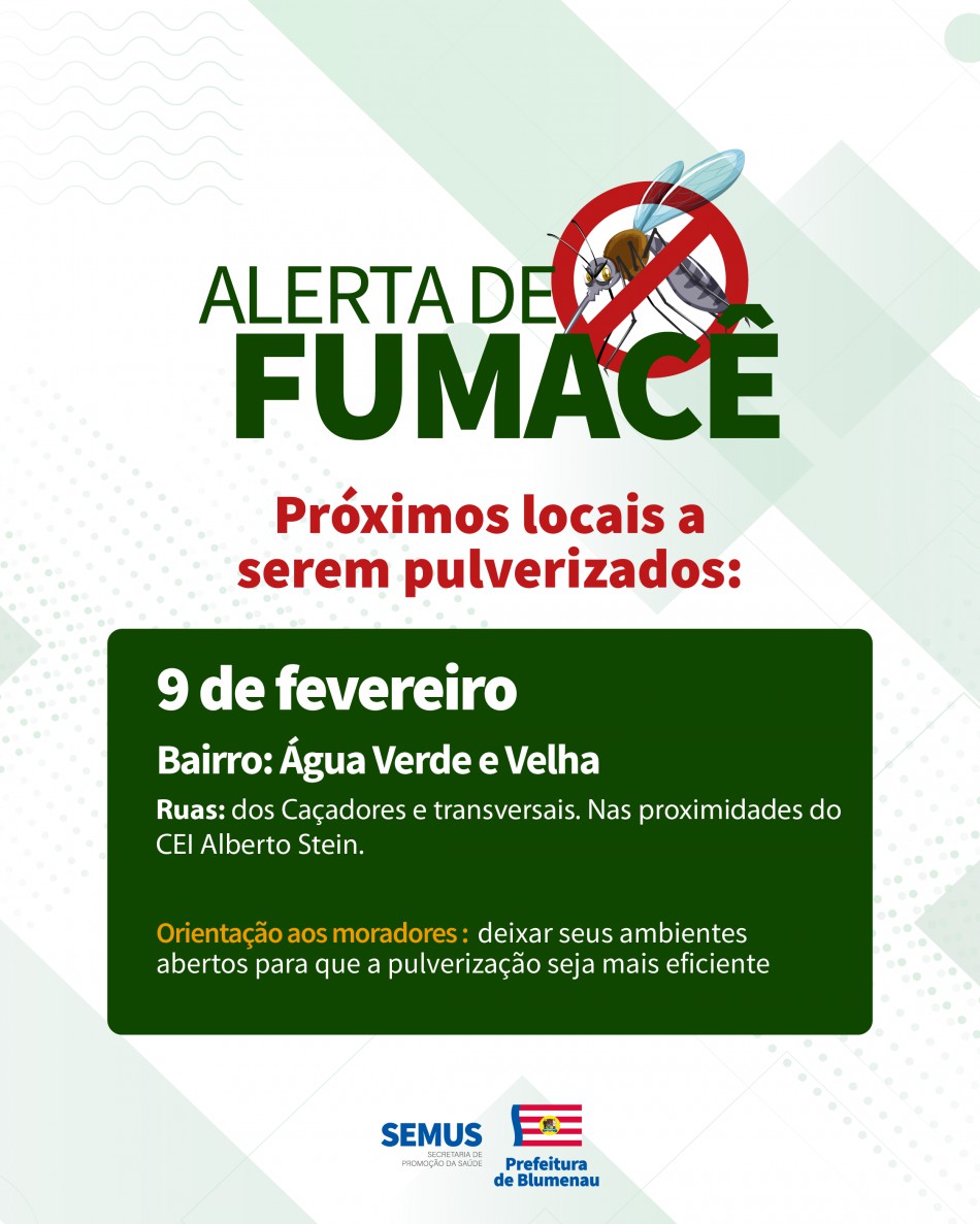 Combate à dengue: alerta de fumacê