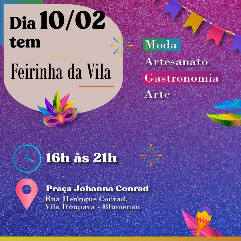 Primeira Feirinha da Vila Itoupava em 2024 será neste sábado, dia 10