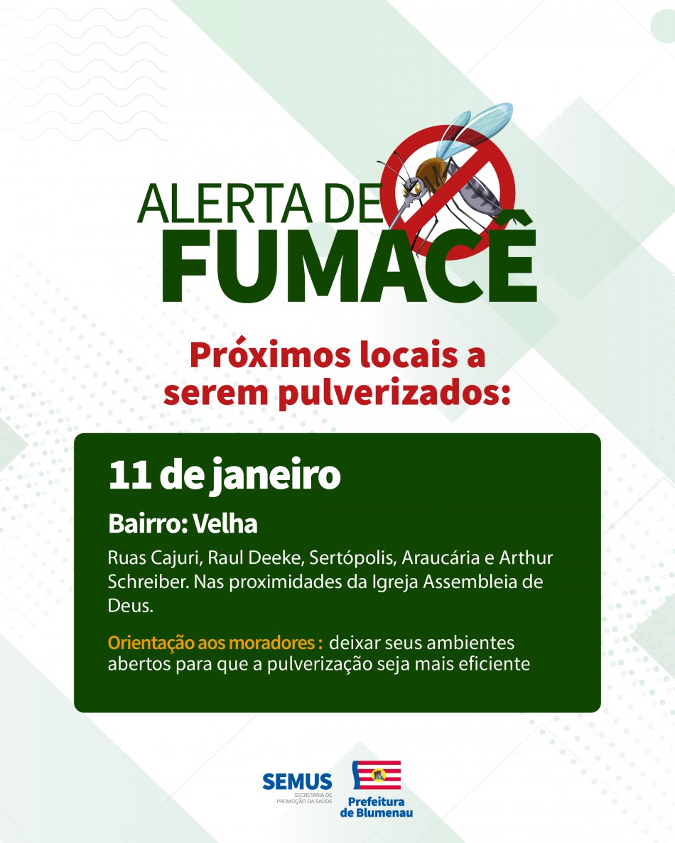 Combate à dengue: alerta de fumacê
