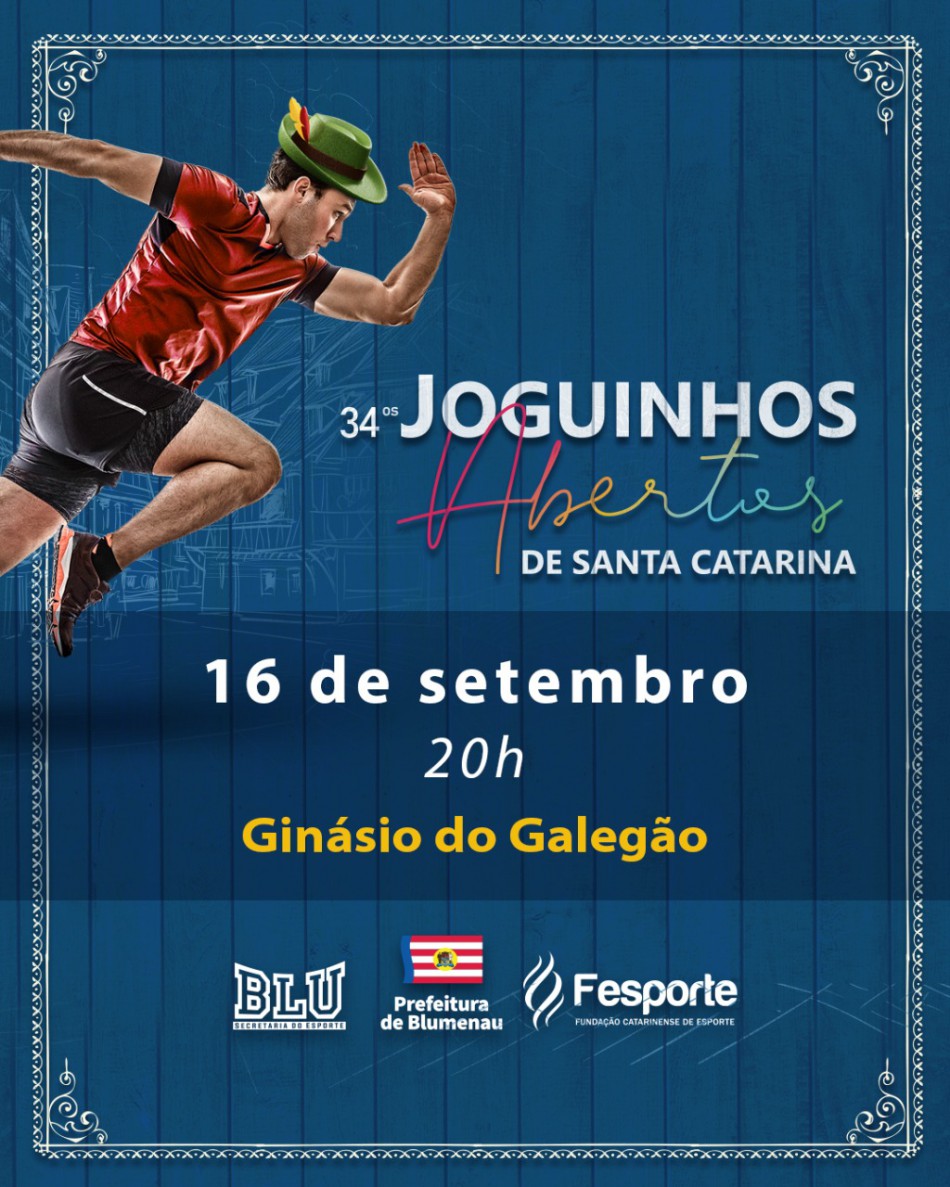 Faltam quatro dias para a abertura oficial dos Joguinhos Abertos de Blumenau 2022