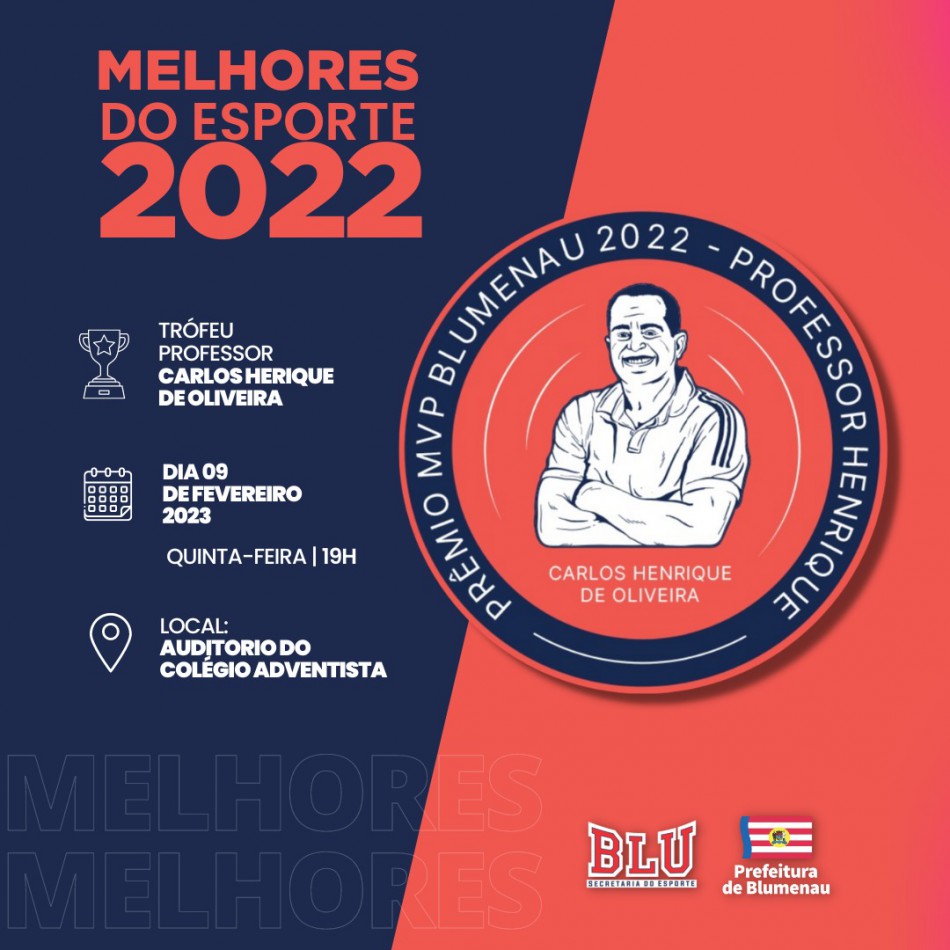 Prêmio MVP do esporte blumenauense será entregue nesta quinta-feira