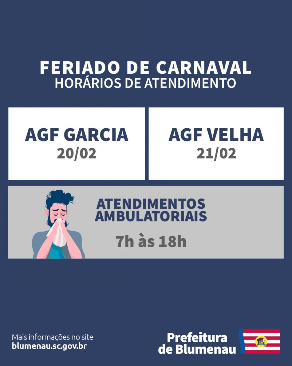 Prefeitura de Blumenau abre AGFs no feriado de Carnaval