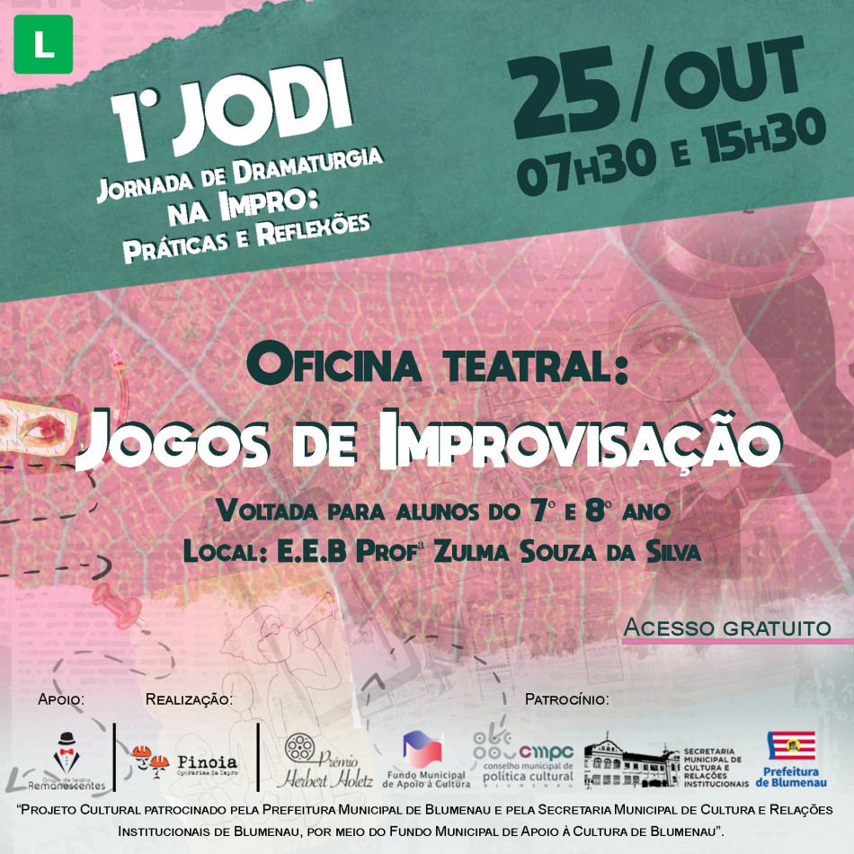 Escola Zulma Souza recebe 1ª Jornada de Dramaturgia