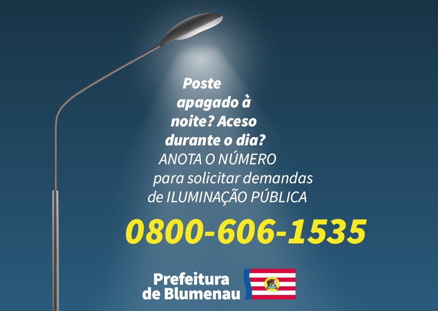 Saiba como solicitar os serviços de Iluminação Pública em Blumenau