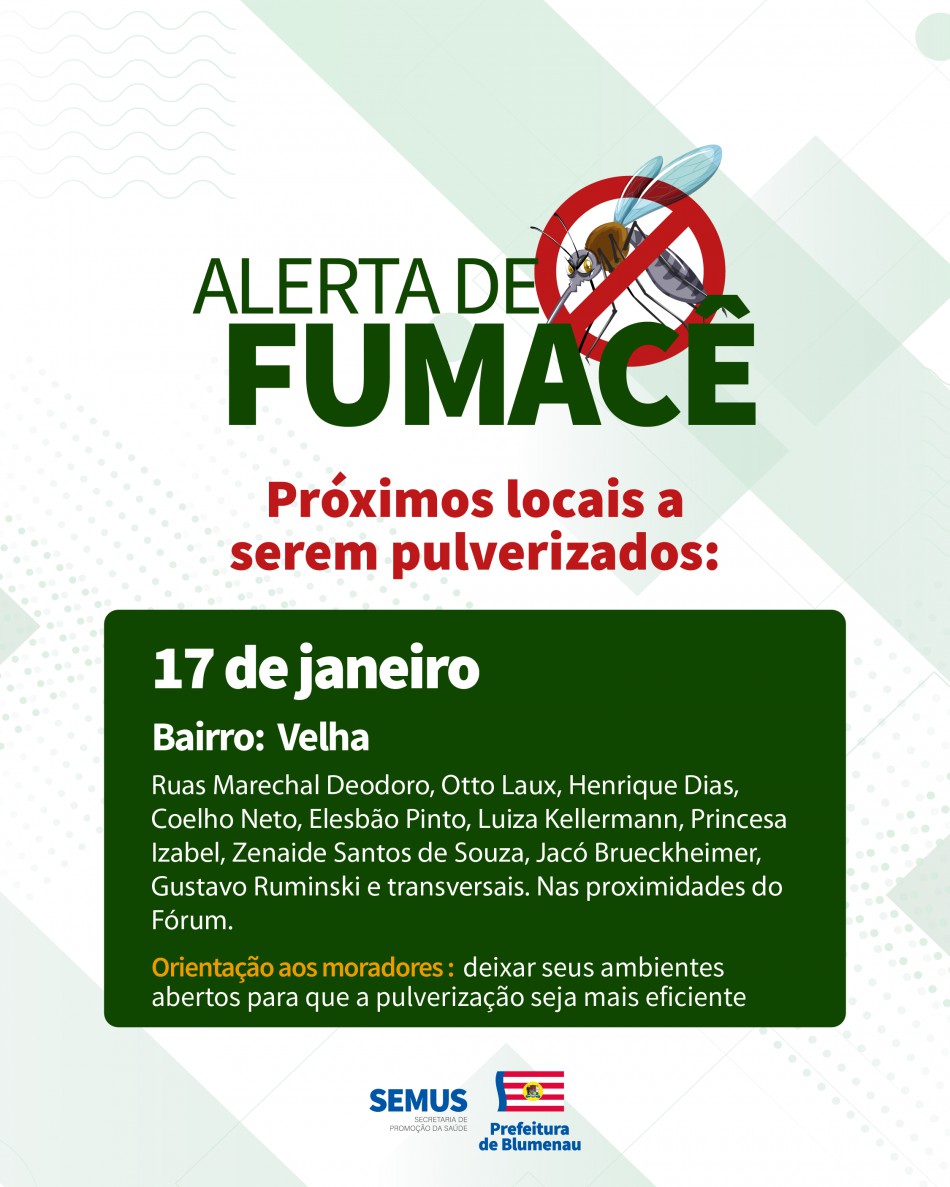 Combate à dengue: alerta de fumacê