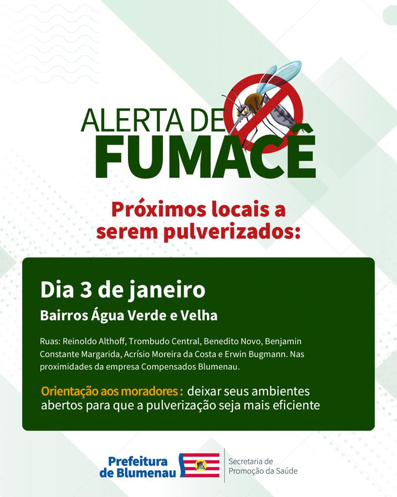 Combate à dengue: alerta de fumacê