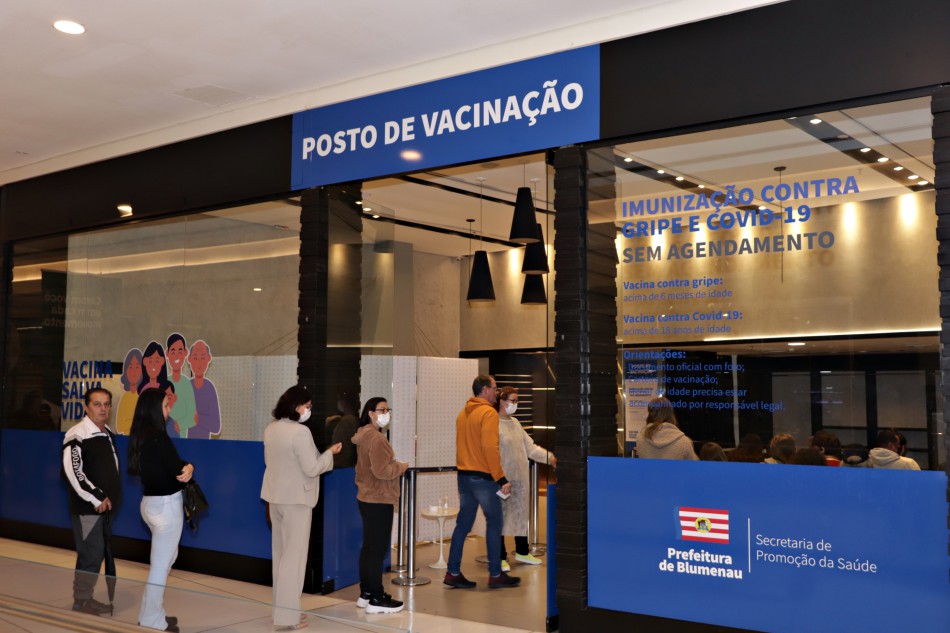 Shoppings já aplicaram mais de 5 mil vacinas em Blumenau
