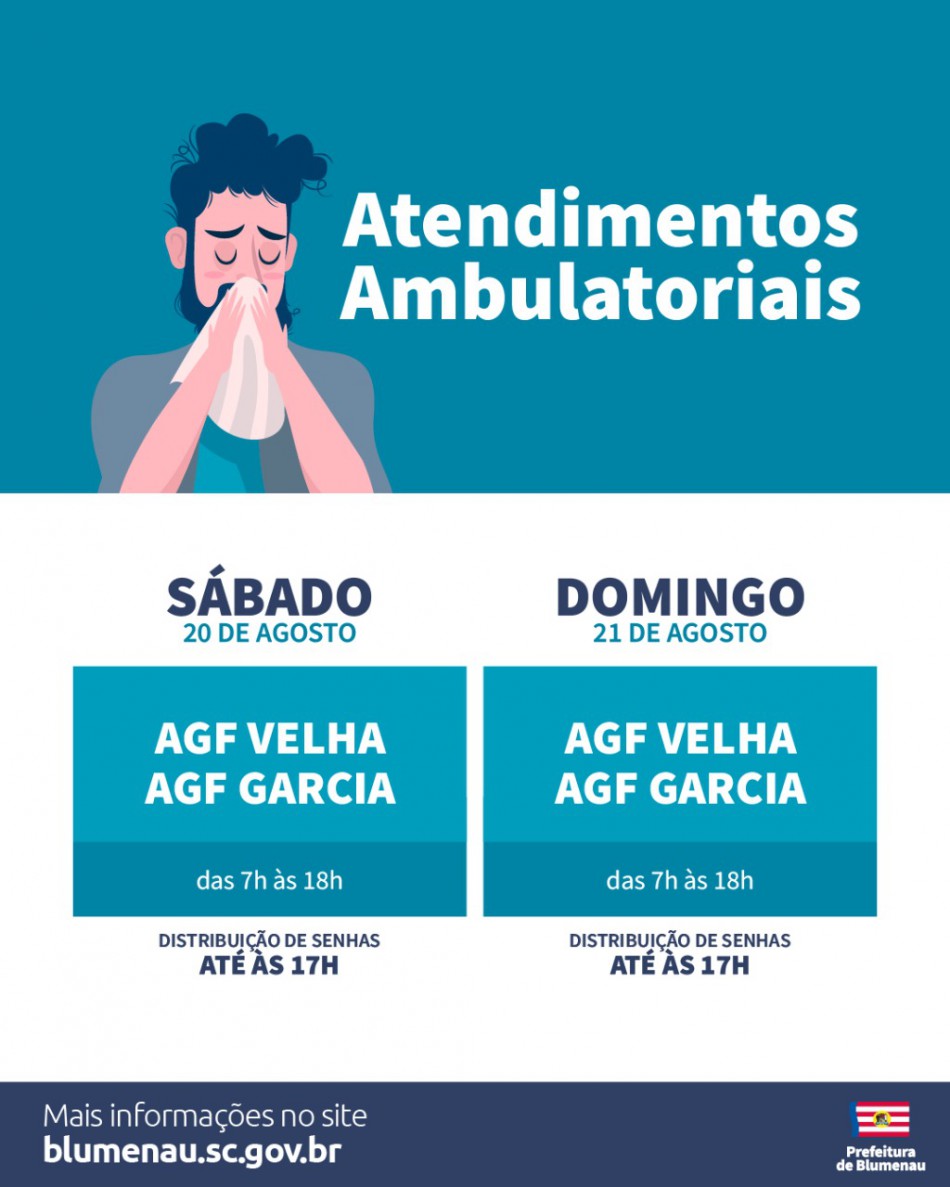 Ambulatórios Gerais da Família nos bairros Velha e Garcia fazem atendimento no fim de semana