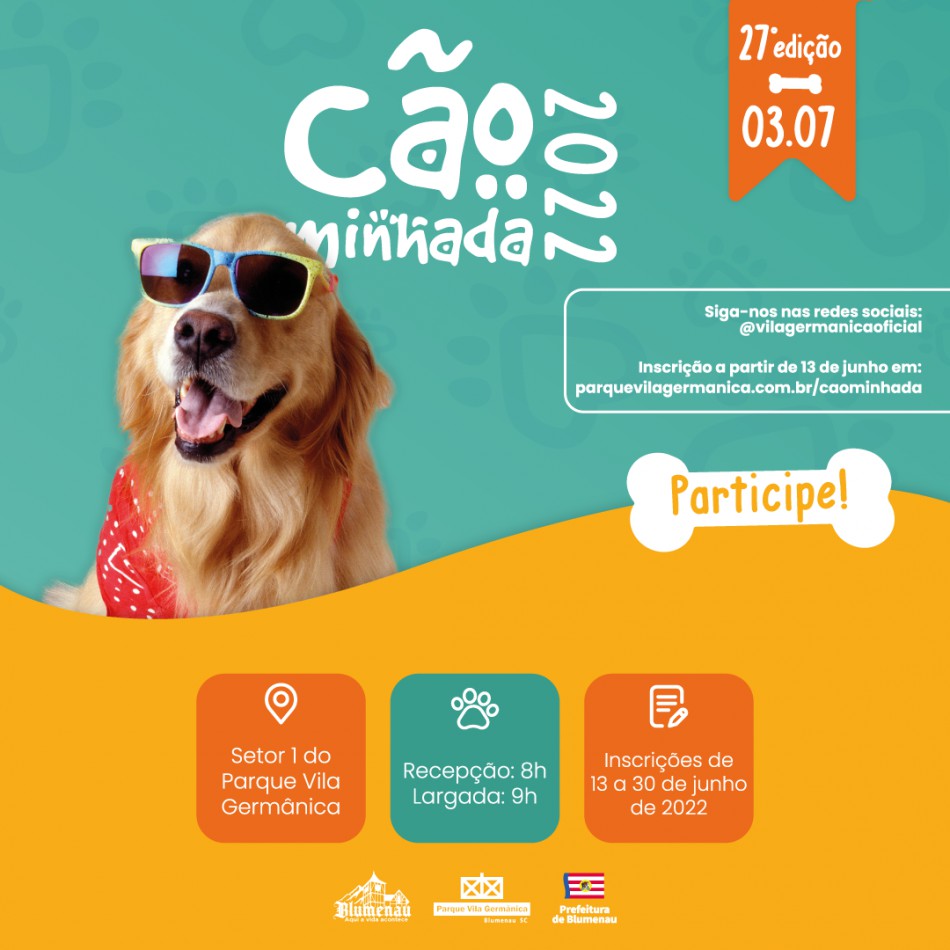 Inscrições para a 27ª Cãominhada iniciam nesta segunda, dia 13