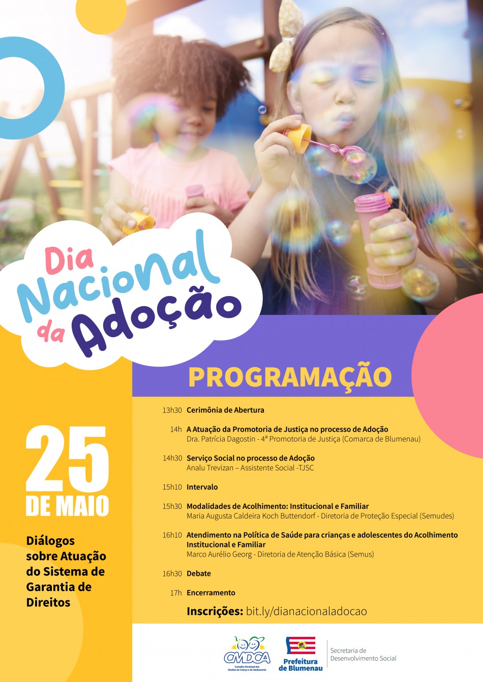 Inscrições abertas para roda de conversa alusiva ao Dia Nacional da Adoção