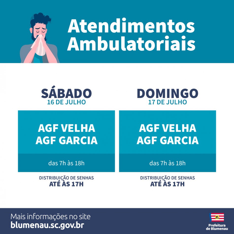 Ambulatórios Gerais da Família Velha e Garcia fazem atendimento no fim de semana