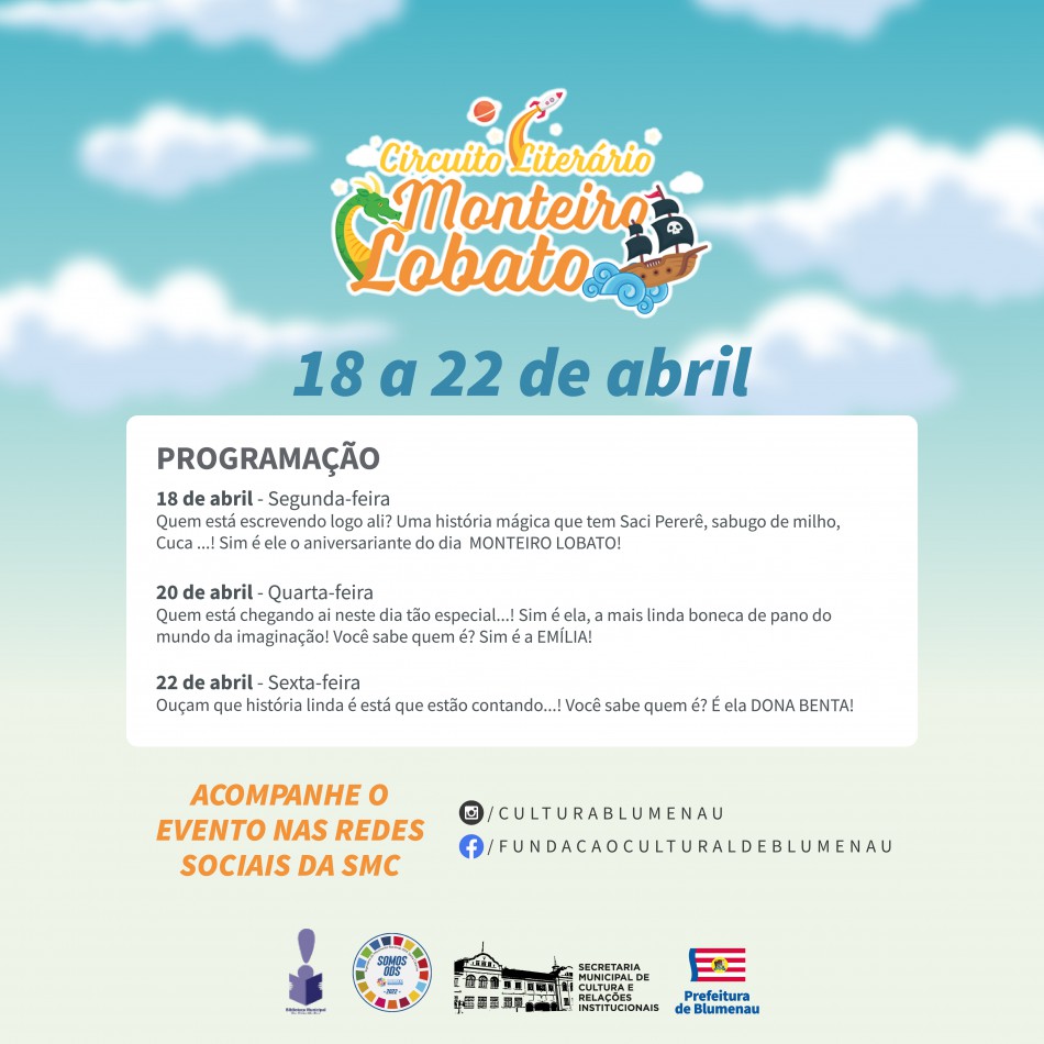 Circuito Monteiro Lobato começa segunda-feira de forma virtual