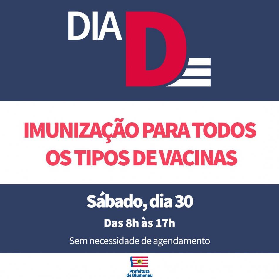 Blumenau terá dia D de vacinação contra gripe, sarampo e outras doenças neste sábado, dia 30