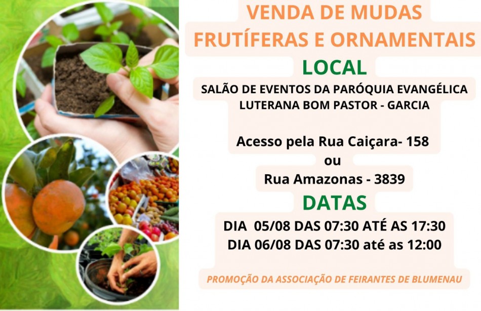 Nesta sexta e sábado tem Feirão de Mudas Frutíferas e Ornamentais no bairro Garcia