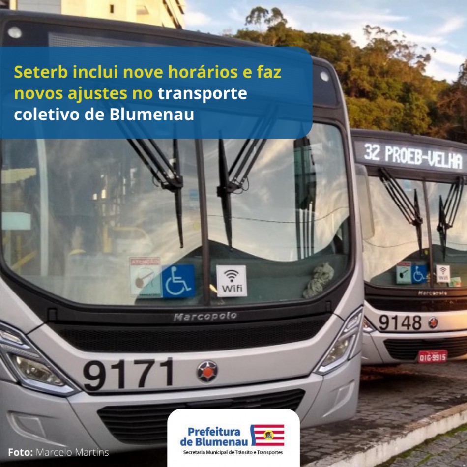 Seterb inclui nove horários e faz novos ajustes no transporte coletivo de Blumenau