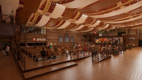 Spaten Platz ganha visual inspirado em tavernas alemãs para a Oktoberfest 2026