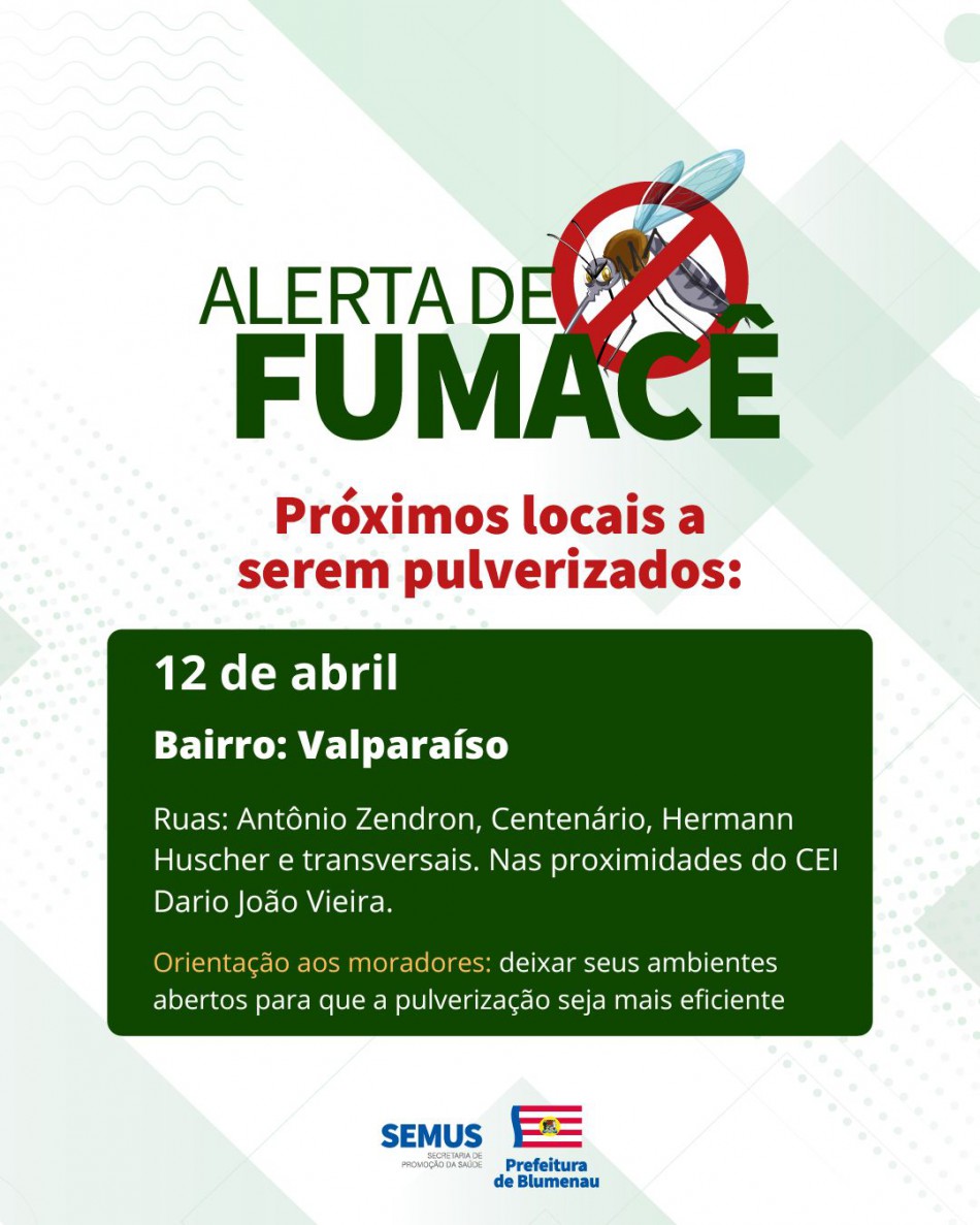 Combate à dengue: alerta de fumacê