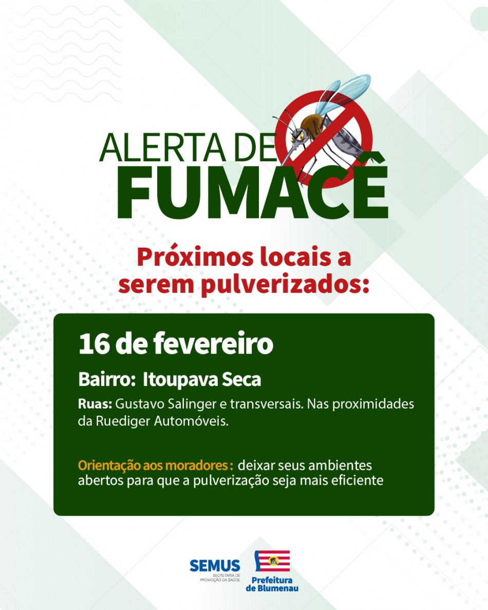 Combate à dengue: alerta de fumacê