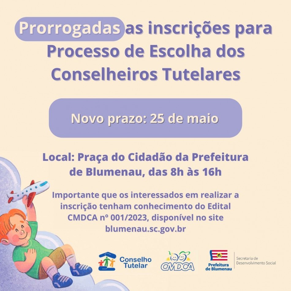 Inscrições para Processo de Escolha dos Conselheiros Tutelares são prorrogadas