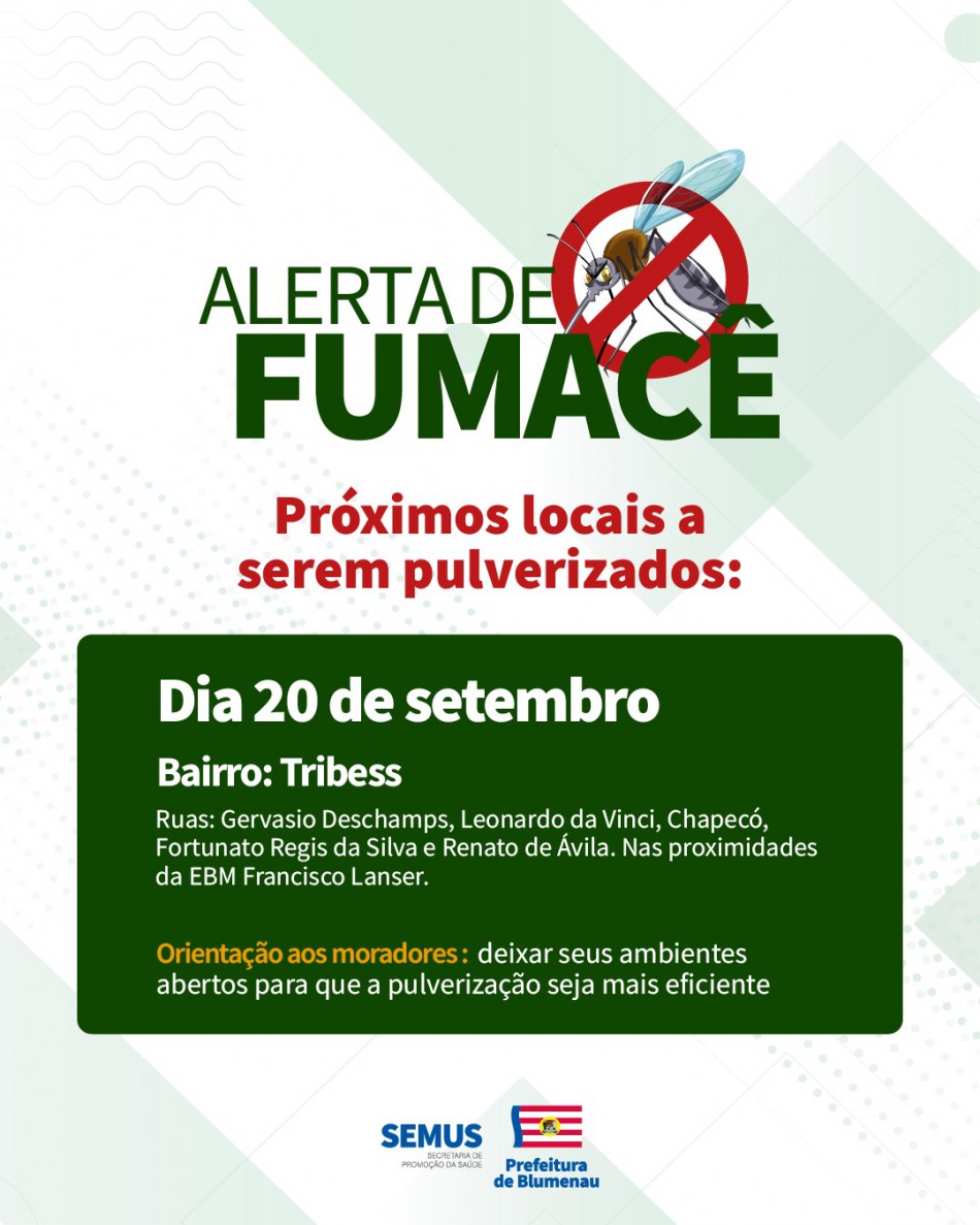 Combate à Dengue: alerta de fumacê 