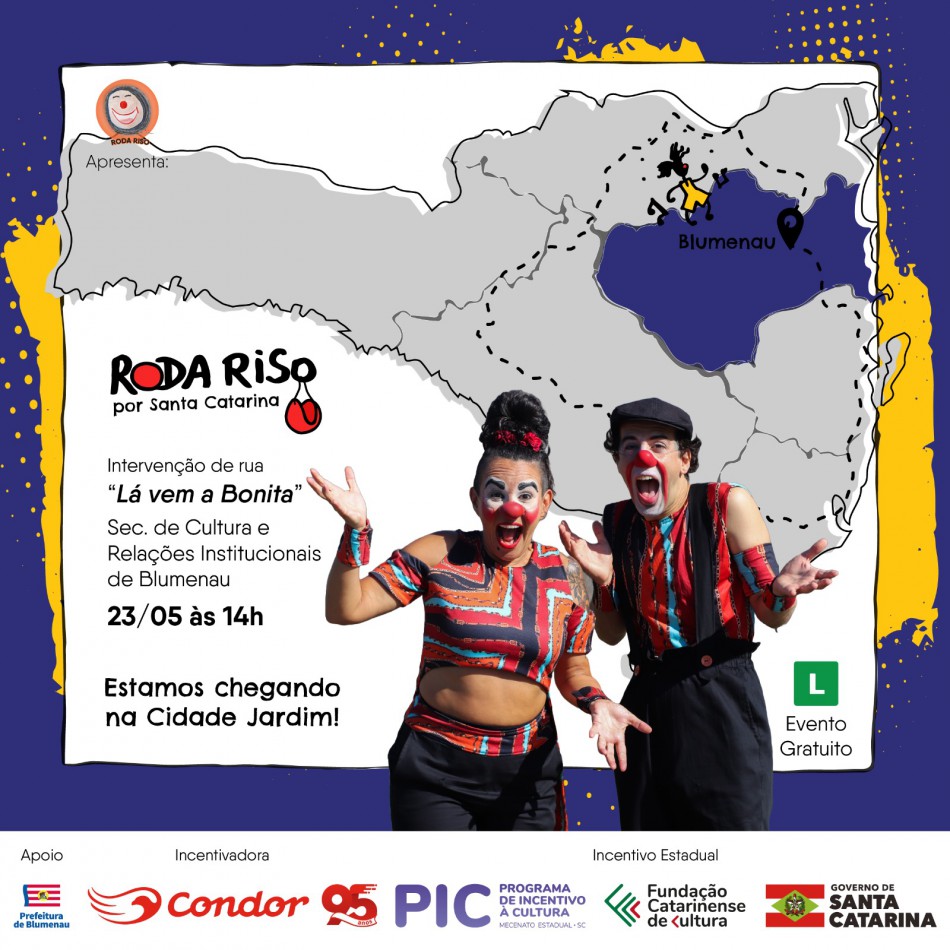 Blumenau recebe palhaços da "Roda de Riso"