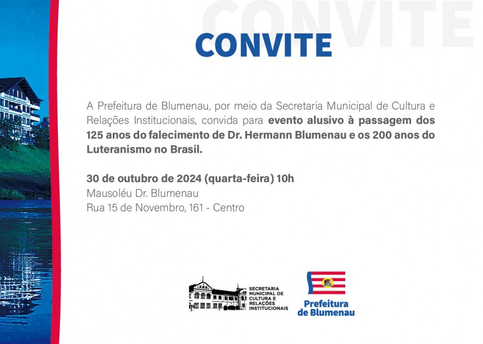 Programação histórica homenageia Dr. Blumenau e o luteranismo