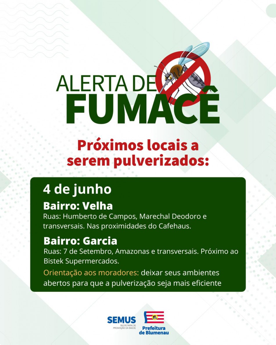 Combate à dengue: alerta de fumacê