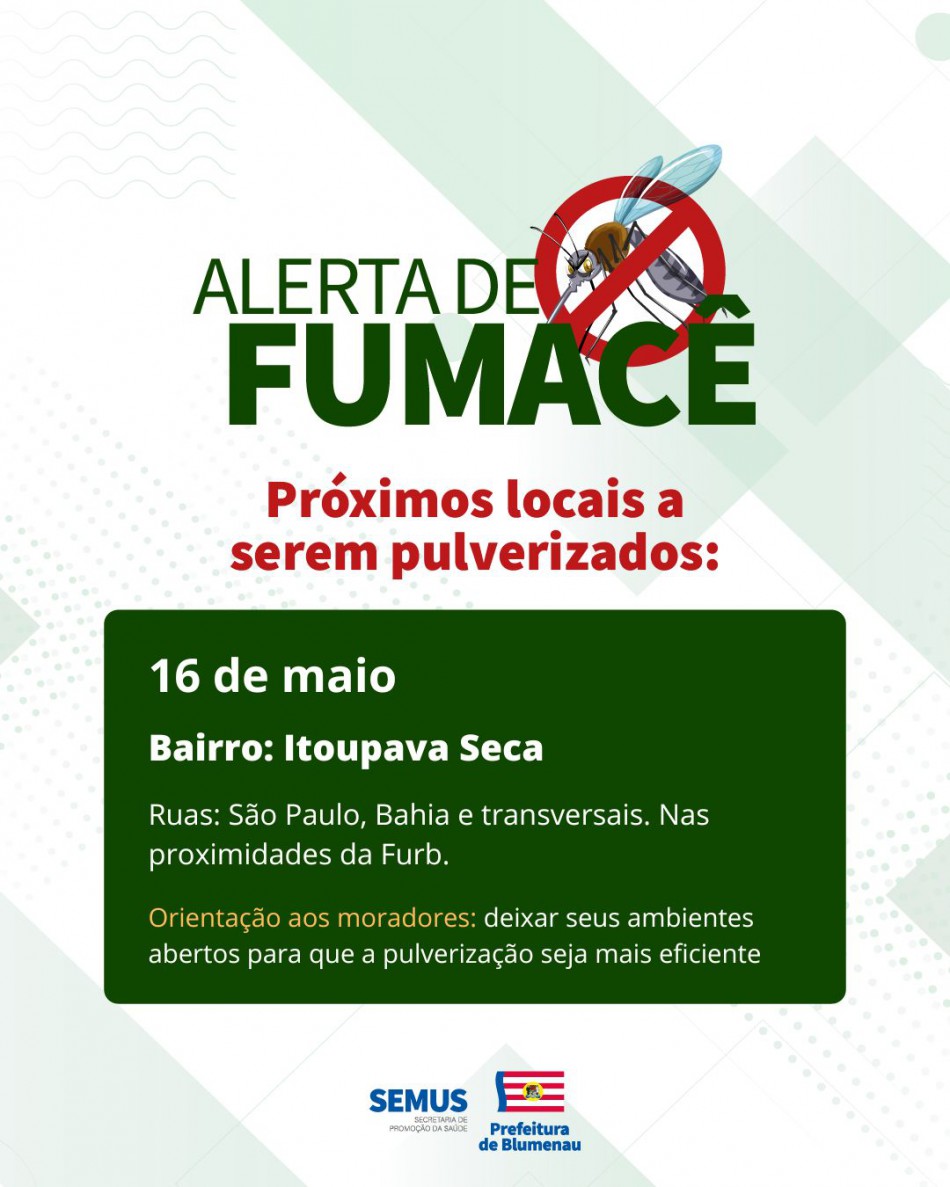 Combate à dengue: alerta de fumacê