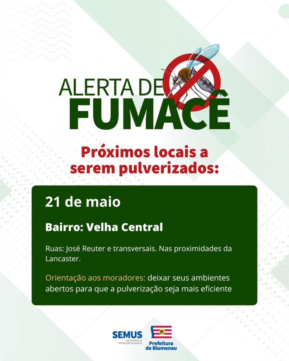 Combate à dengue: alerta de fumacê