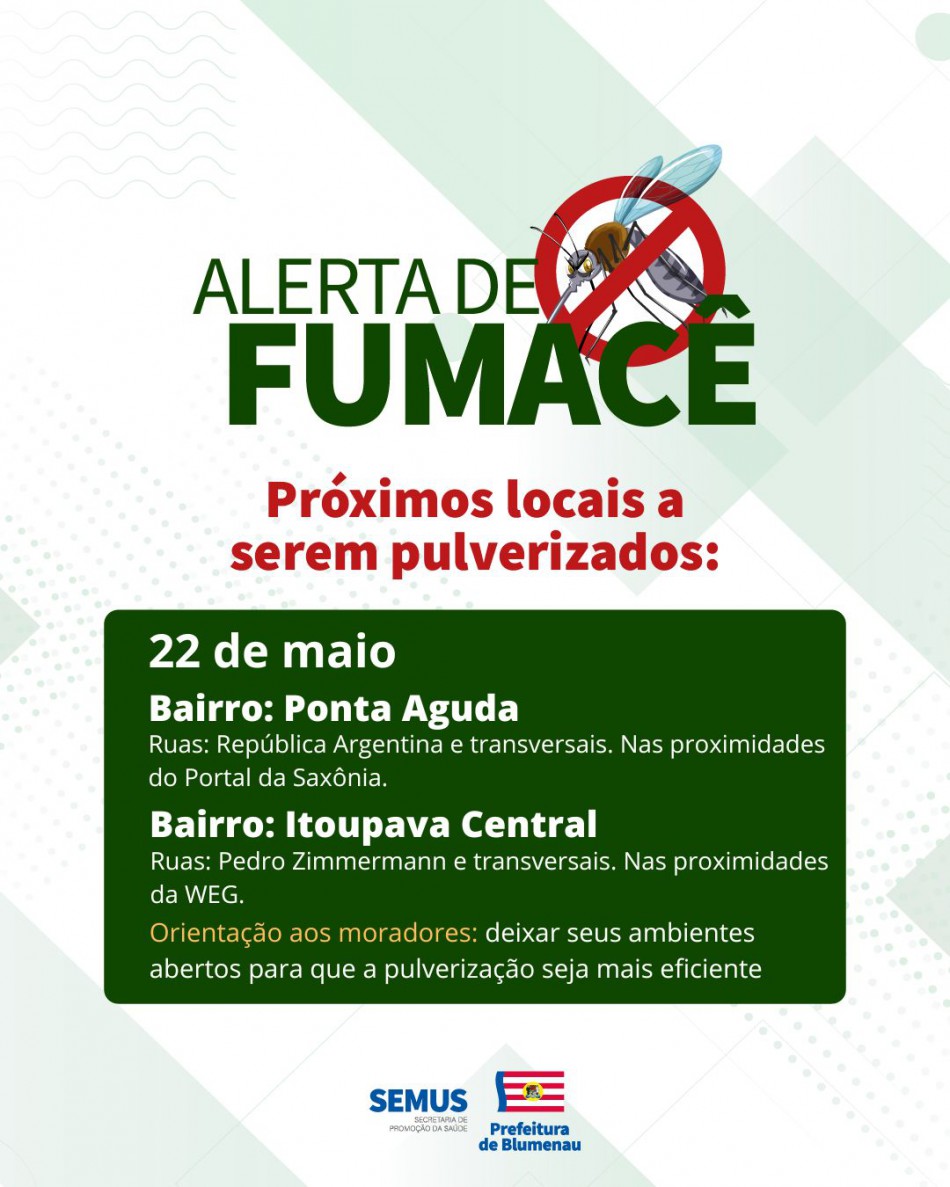 Combate à dengue: alerta de fumacê