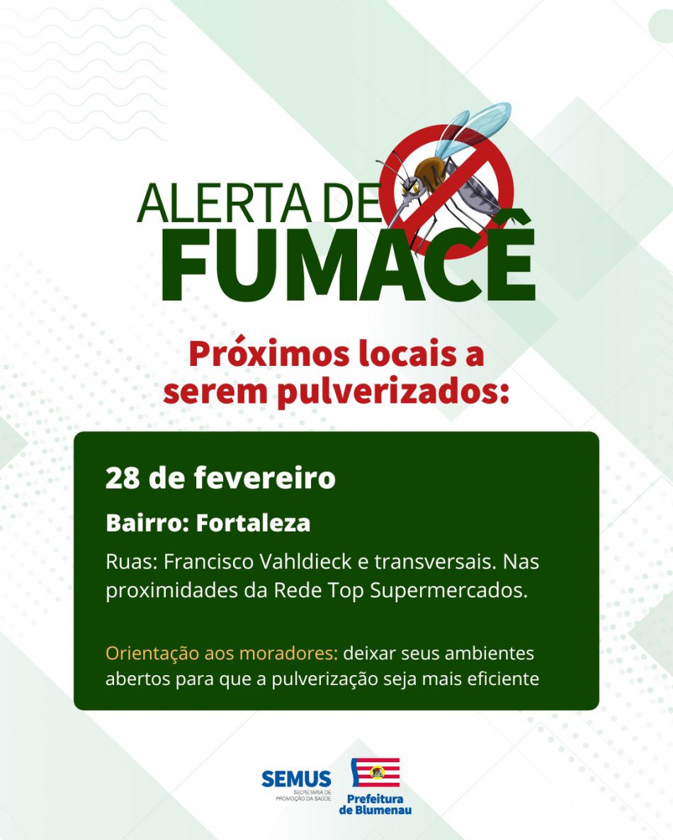Combate à dengue: alerta de fumacê