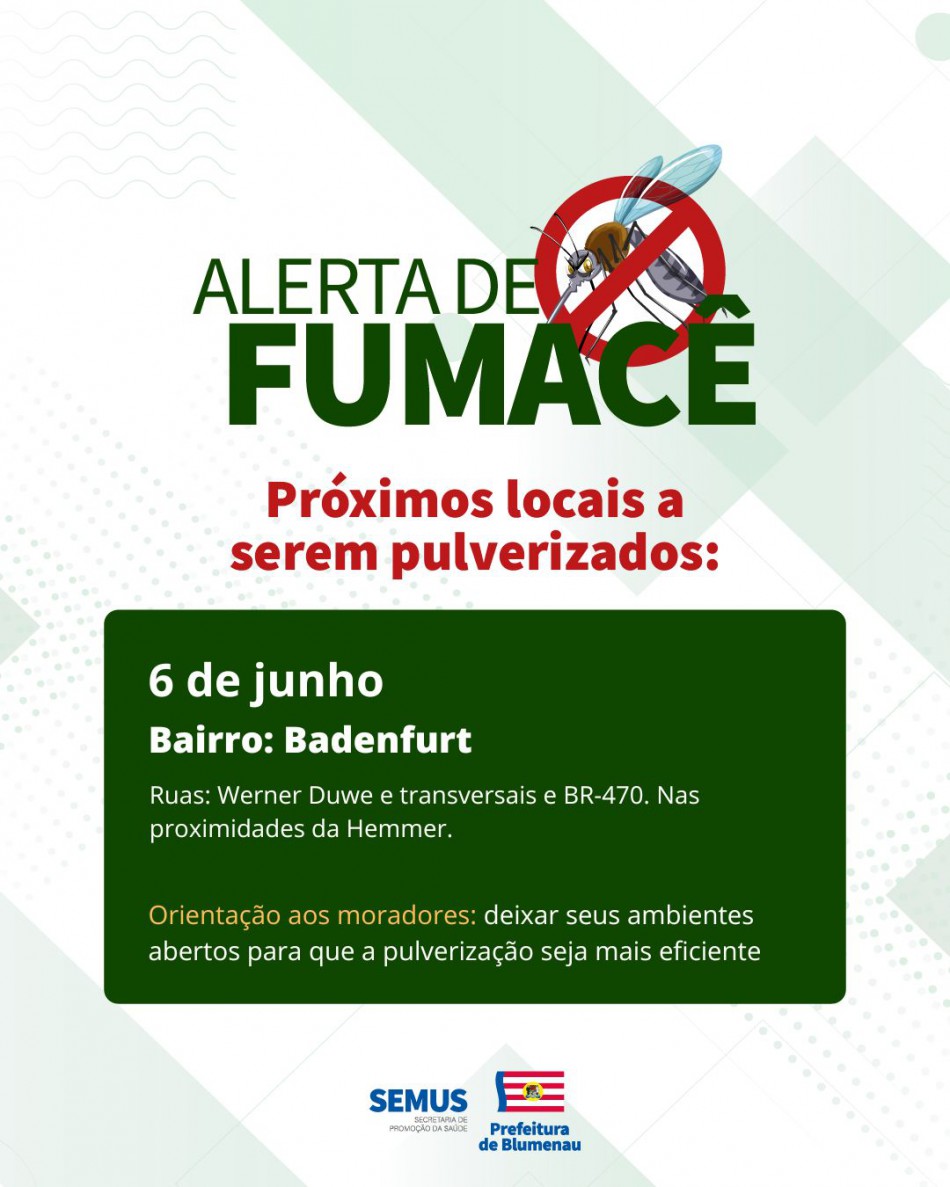Combate à dengue: alerta de fumacê