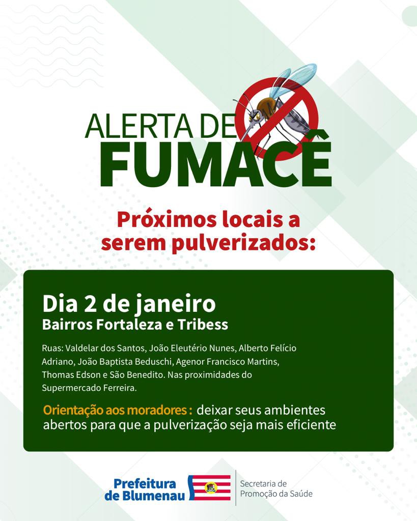 Combate à dengue: alerta de fumacê