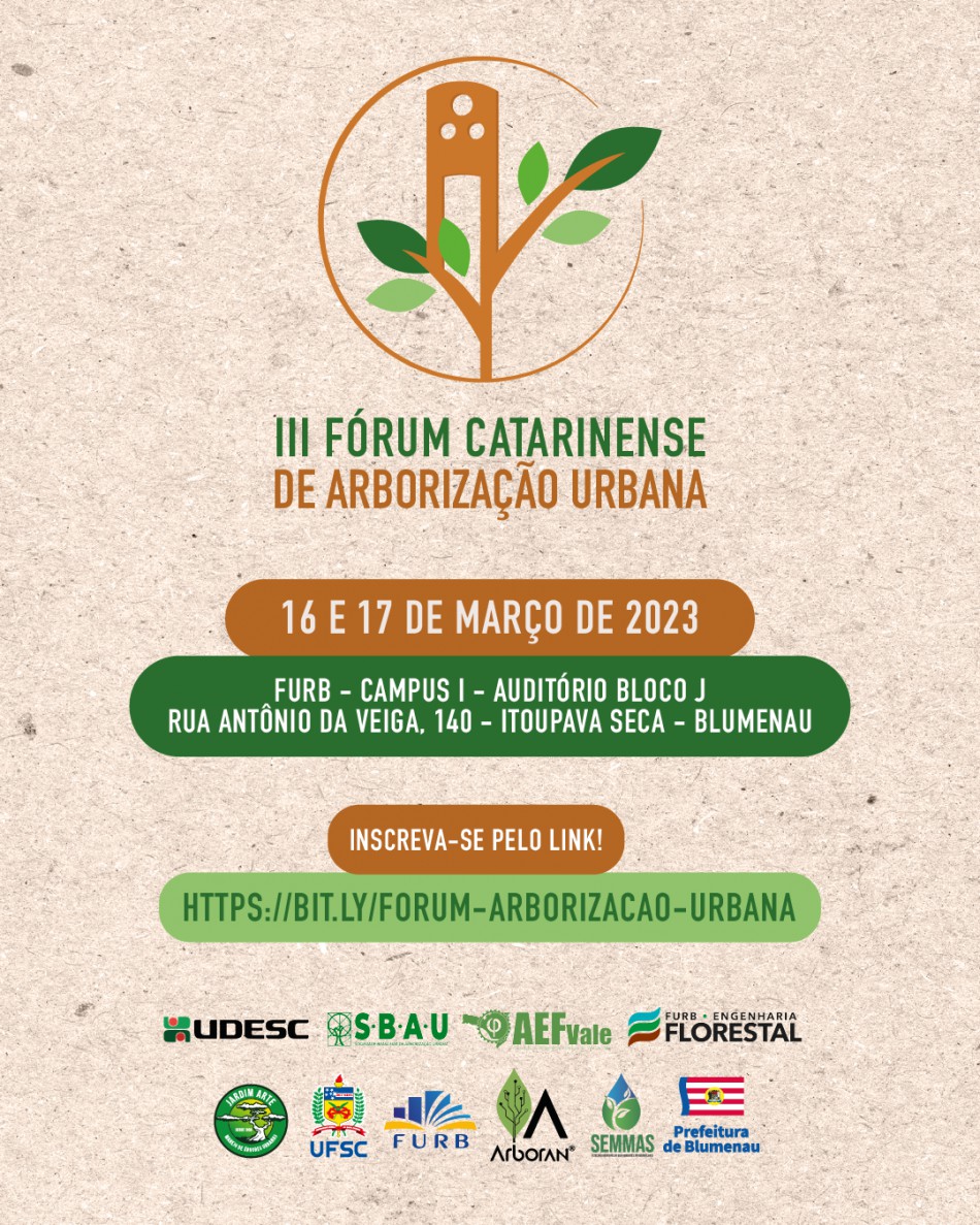 Inscrições para o III Fórum Catarinense de Arborização Urbana encerram dia 1º de março
