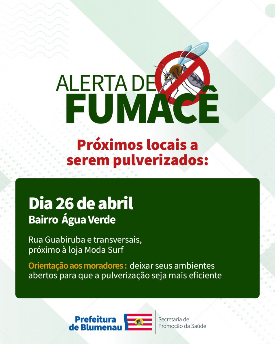 Combate à Dengue: alerta de fumacê