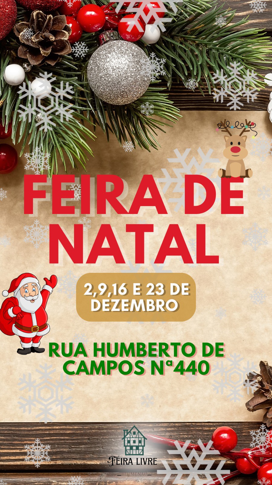 Prefeitura de Blumenau promove Feira de Natal neste sábado, dia 9