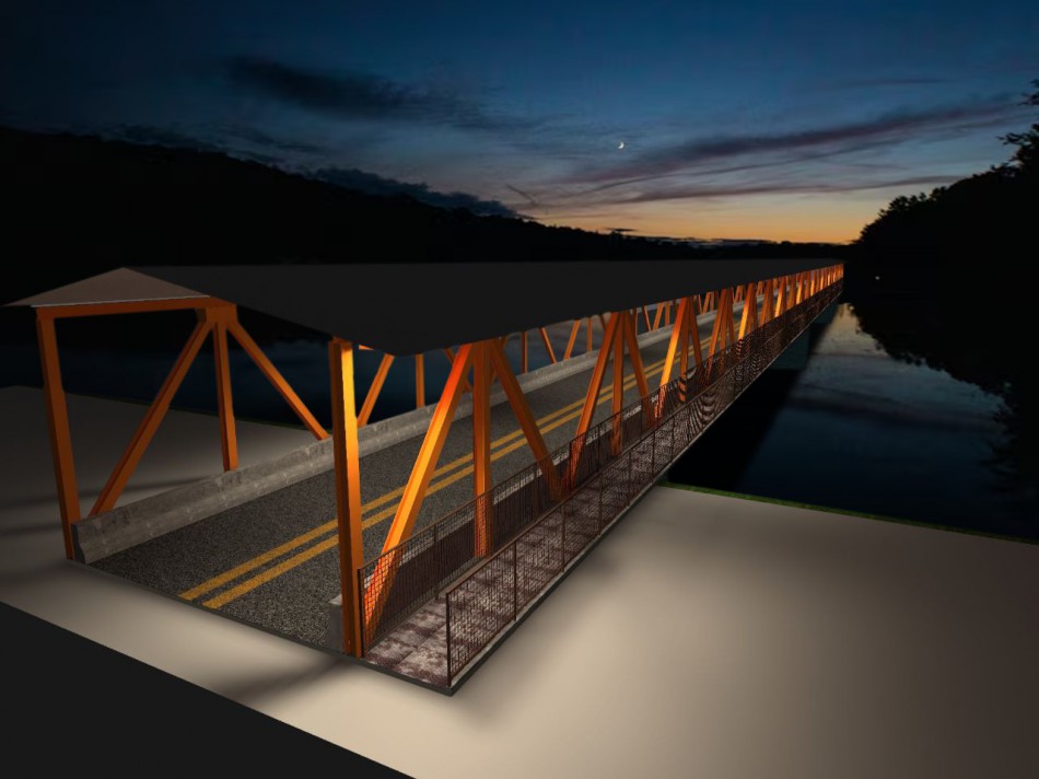 Município executa obra de modernização da iluminação da Ponte do Salto no domingo
