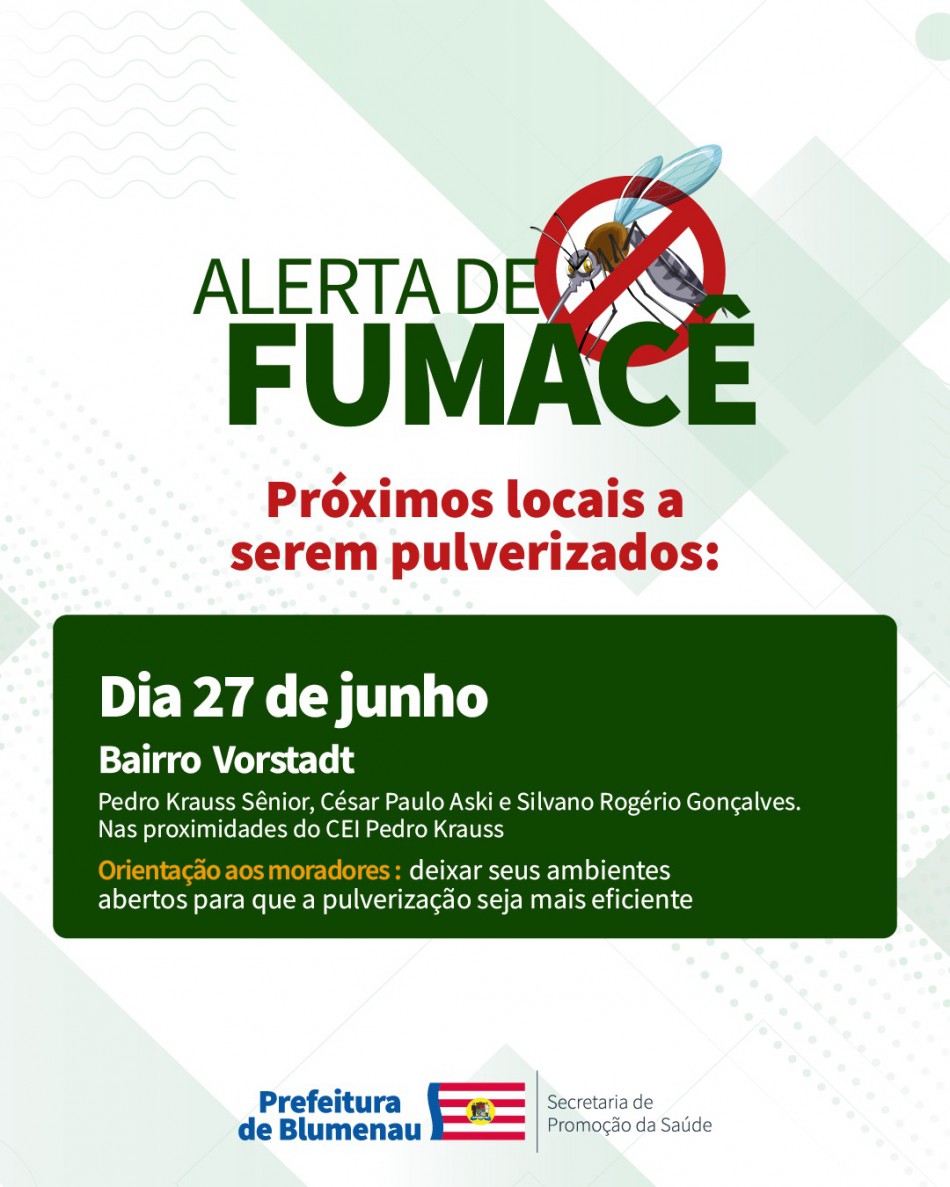 Combate à Dengue: alerta de fumacê