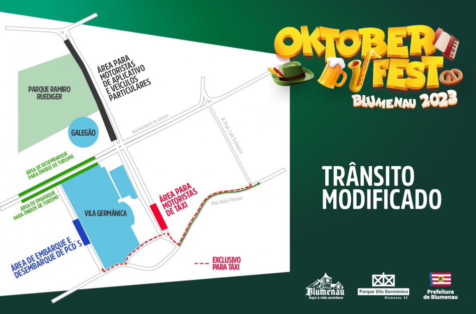 Confira como fica o trânsito nas imediações da Vila Germânica durante a 38ª Oktoberfest