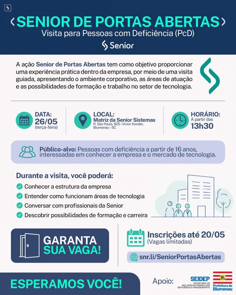Parceria com empresa de tecnologia aproxima pessoas com deficiência do mercado de trabalho em Blumenau